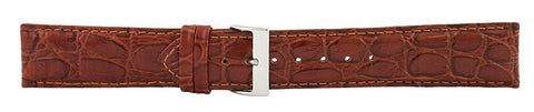 Light Brown Crocodile Leather Watch Band 22mm 110265