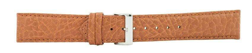 Light Brown Padded Stitch Leather Watch Band 22mm 175937