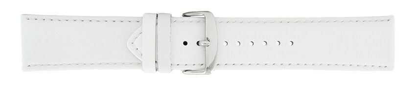 White Padded Stitch Leather Watch Band 26mm 115989