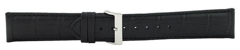 Black Matte Alligator Leather Watch Band 22mm 175924