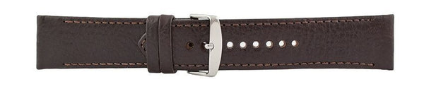 Dark Brown Flat Stitch Leather Watch Band 26mm 115551
