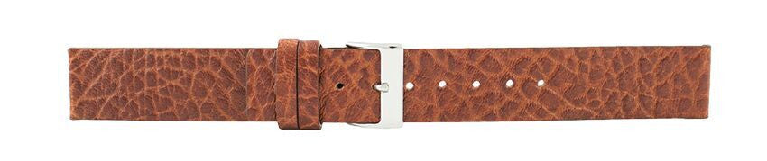 Dark Brown Straight Edge Leather Watch Band 18mm 106089