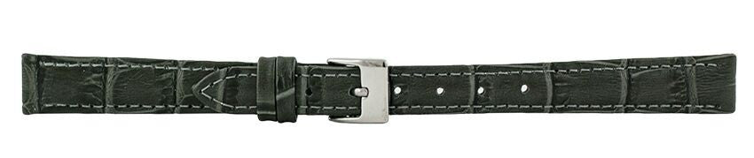 Gray Alligator Leather Watch Band 12mm 175869