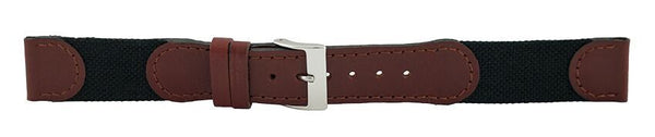 Dark Brown Swiss Army Canvas Leather Watch Band 20mm 105816