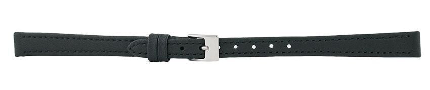 Black Flat Stitch Leather Watch Band 10mm 175861