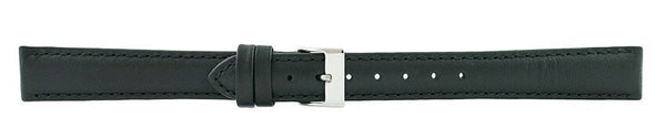 Black Padded Stitch Watch Band 16mm (Long) 110903