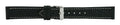 Black Contrast Stitch Heavy Grain Leather Watch Band 20mm 113143