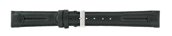Black Swiss Army Leather Leather Watch Band 18mm 105883