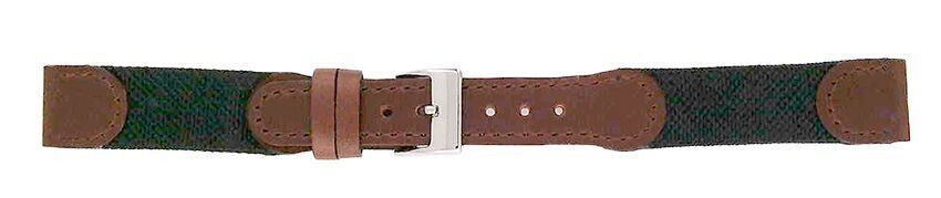 Dark Brown Swiss Army Canvas Leather Watch Band 14mm 105940