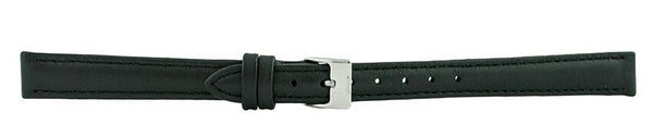 Black Padded Stitch Watch Band 12mm (Long) 110899