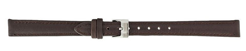 Dark Brown Padded Stitch Leather Watch Band 12mm (Long) 110900