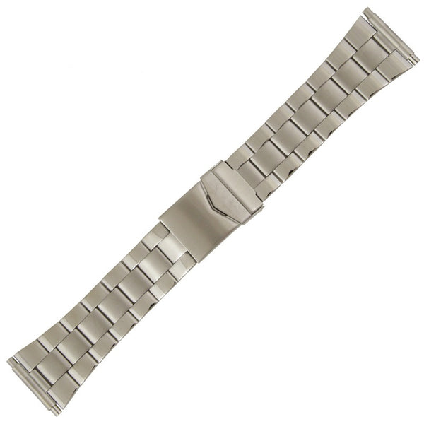Hadley-Roma Stainless Steel Solid Link Bracelet 22mm