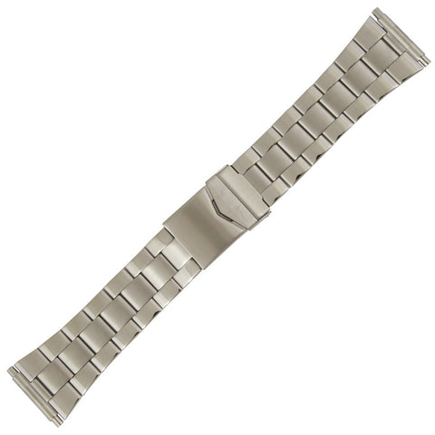 Hadley-Roma Stainless Steel Solid Link Bracelet 20mm