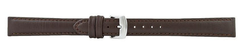 Dark Brown Padded Stitch Leather Watch Band 14mm (Long) 110902